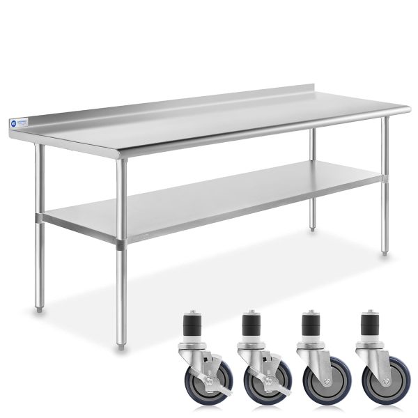 Stainless Prep Table(s) – 72″ x 24″ Stainless Prep table with backsplash
